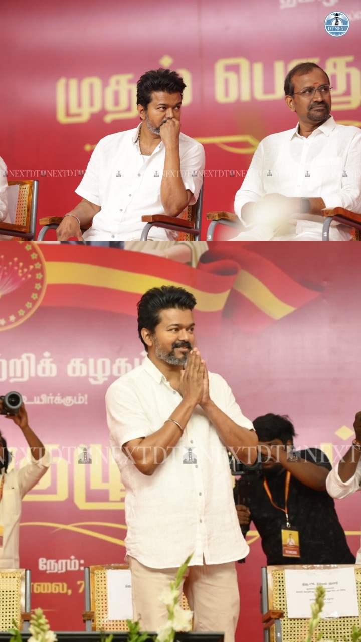 SEE PICS: Vijay takes centrestage at TVKs first general council meet in Chennai