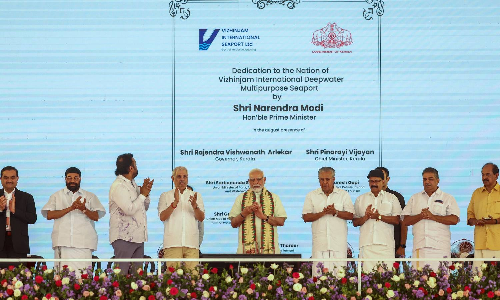 Vijayan, Tharoor present at Kerala port inauguration: Modi says it will give sleepless nights to many Vijayan, Tharoor present at Kerala port inauguration: Modi says it will give sleepless nights to many