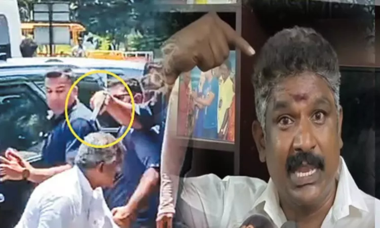 Fan bypasses security during Vijays airport visit, security personnel draw out guns Fan bypasses security during Vijays airport visit, security personnel draw out guns
