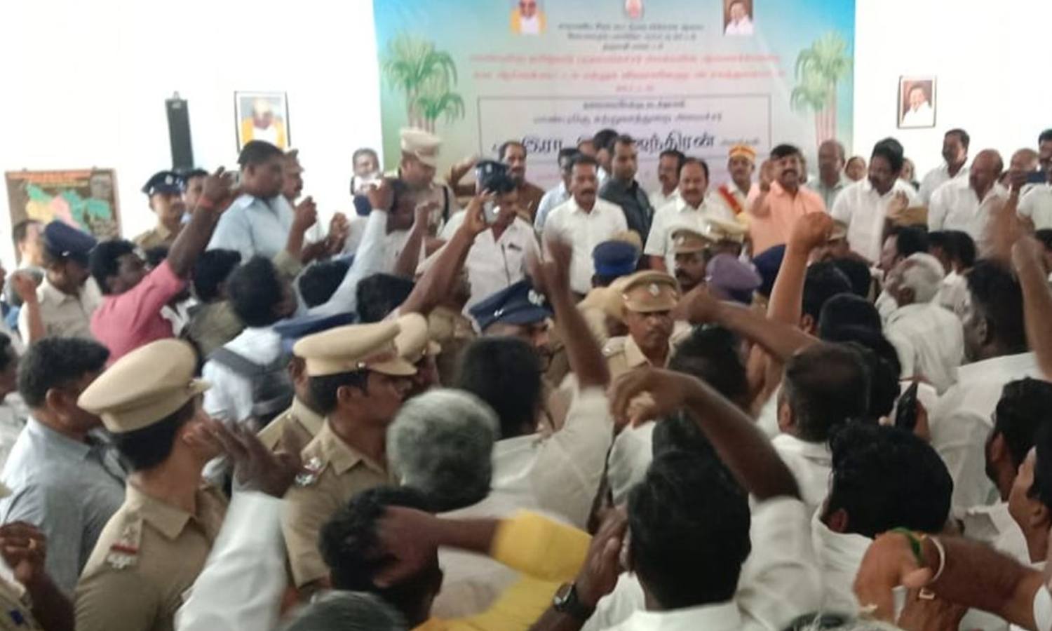 AIADMK MLAs charge minister of lying in TN Assembly, detained for creating ruckus at review meeting