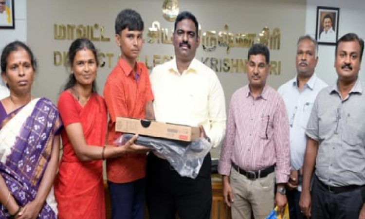 Krishnagiri boy without arms scores high in class 12 exams Krishnagiri boy without arms scores high in class 12 exams