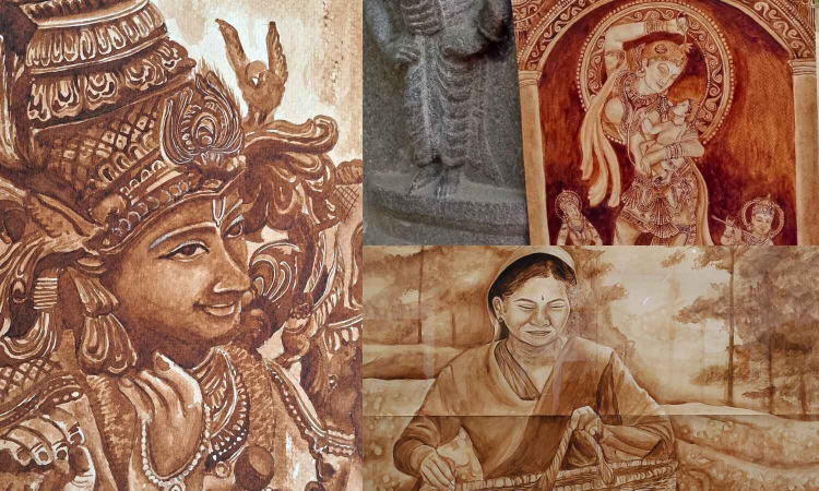Meet the Chennai teen who is dabbling in tea paintings Meet the Chennai teen who is dabbling in tea paintings