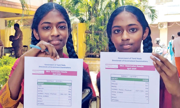 Same to same: Coimbatore twins bag identical score in class 10 boards Same to same: Coimbatore twins bag identical score in class 10 boards