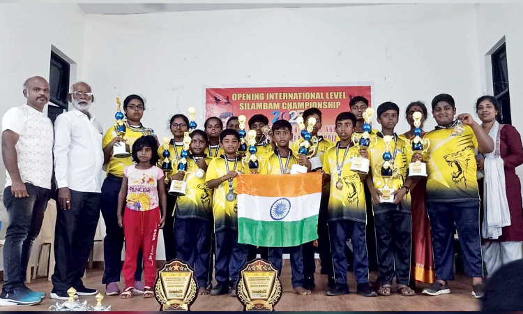 Silambam students from RA Puram school win medals at international tournament Silambam students from RA Puram school win medals at international tournament
