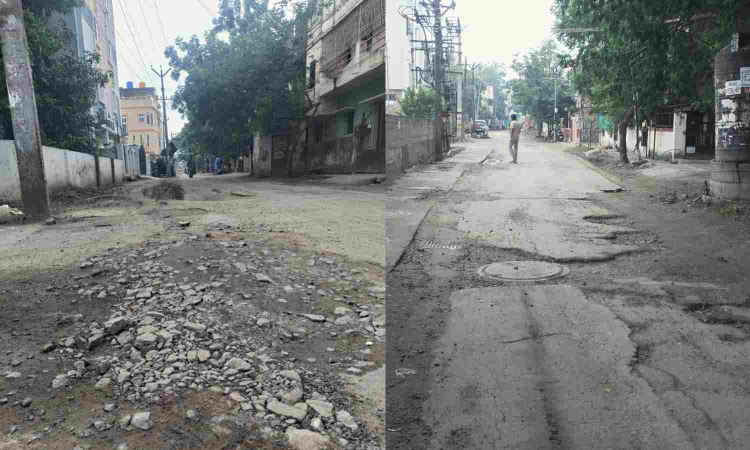 Potholes splinter Madipakkam, residents demand solution Potholes splinter Madipakkam, residents demand solution