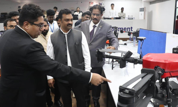 Union Minister Kamlesh Paswan opens agri-drone facility in Chennai Union Minister Kamlesh Paswan opens agri-drone facility in Chennai
