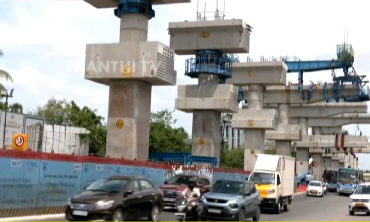 Metro Rail construction mishap: Worker injured after iron rod falls in Koyambedu Metro Rail construction mishap: Worker injured after iron rod falls in Koyambedu