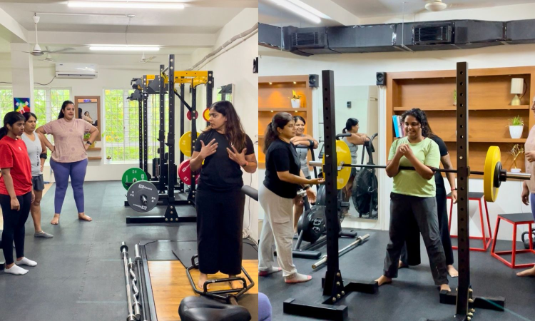 Chennai women lift weights to support Kashmiri singers Chennai women lift weights to support Kashmiri singers