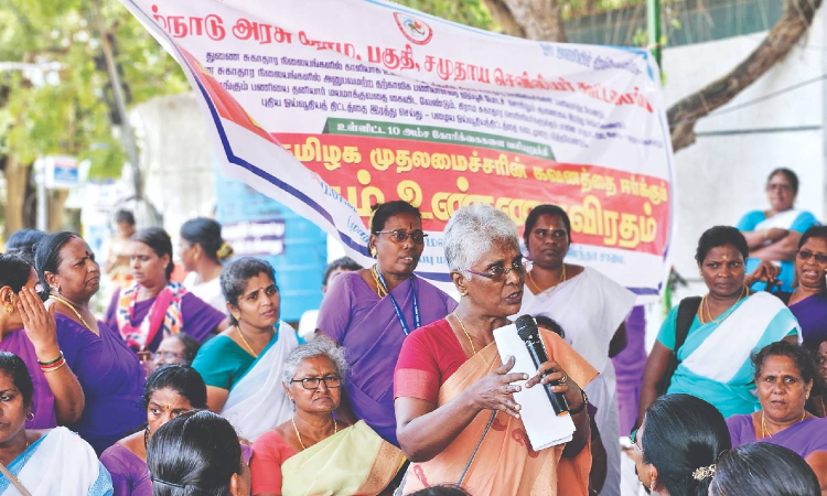 Fill over 3,800 posts, end to contractual norms: TN village health nurses protest Fill over 3,800 posts, end to contractual norms: TN village health nurses protest