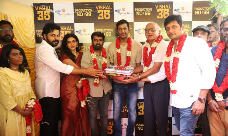 Vishals 35th film with Ravi Arasu officially launched Vishals 35th film with Ravi Arasu officially launched