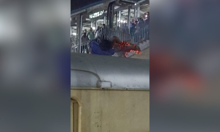 Man suffers severe burns after jumping onto live electric train in Tambaram suicide attempt Man suffers severe burns after jumping onto live electric train in Tambaram suicide attempt