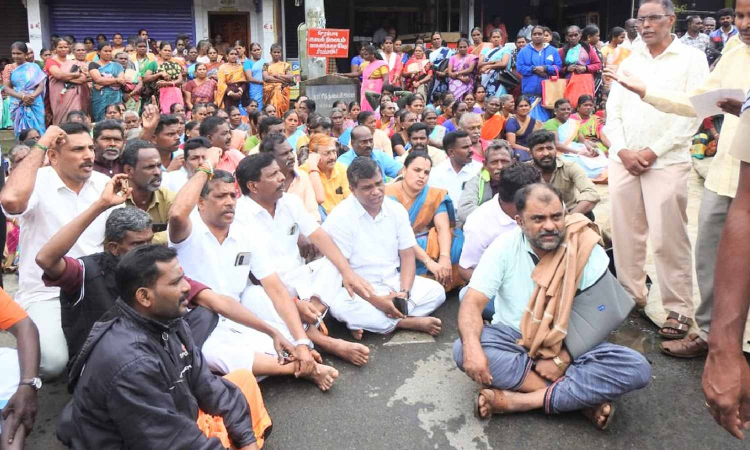 Elderly woman trampled to death by wild jumbo in Gudalur; irate residents block road Elderly woman trampled to death by wild jumbo in Gudalur; irate residents block road