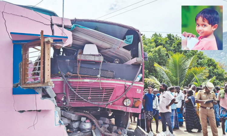 4-year-old girl dies as bus rams into house in Dharmapuri 4-year-old girl dies as bus rams into house in Dharmapuri