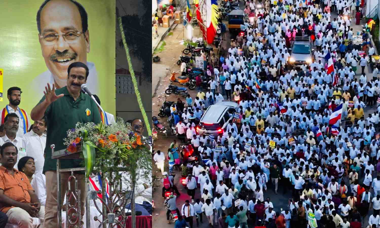 Anbumani defies dad, commences yatra against DMK govt; Ramadoss seeks police to ban rally Anbumani defies dad, commences yatra against DMK govt; Ramadoss seeks police to ban rally
