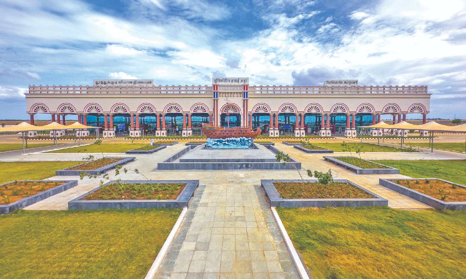 Entrance of the Thoothukudi airport terminal that Prime Minister Narendra Modi inaugurated on Saturday Entrance of the Thoothukudi airport terminal that Prime Minister Narendra Modi inaugurated on Saturday
