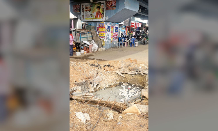Chennai Citizen Connect: Ominous open drainage pit abutting Perungalathur flyover seeks attention Chennai Citizen Connect: Ominous open drainage pit abutting Perungalathur flyover seeks attention