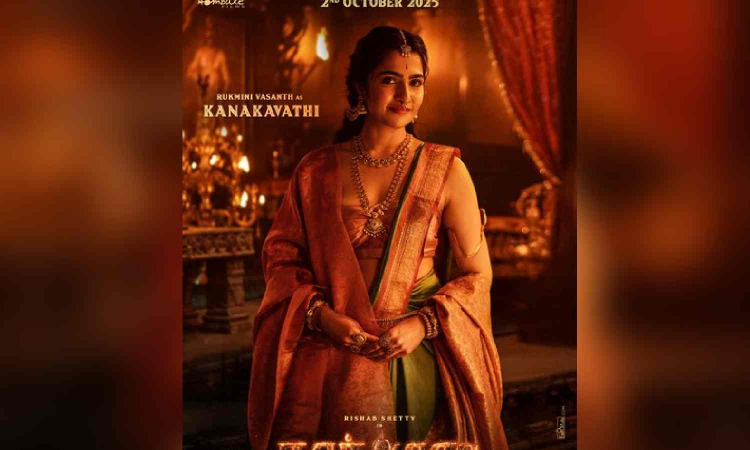 Rukmini Vasanths first look as Kanakavathi from Rishab Shettys Kantara: Chapter 1 released