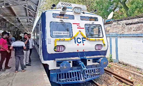 Chennai Central-Arakkonam section to get AC EMU service from November Chennai Central-Arakkonam section to get AC EMU service from November