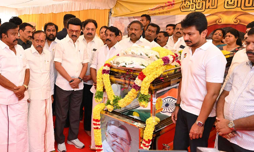 CM Stalin pays last respects to Nagaland Governor La Ganesan CM Stalin pays last respects to Nagaland Governor La Ganesan