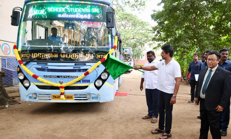 Deputy CM Udhay launches first phase of free school bus for 25 schools