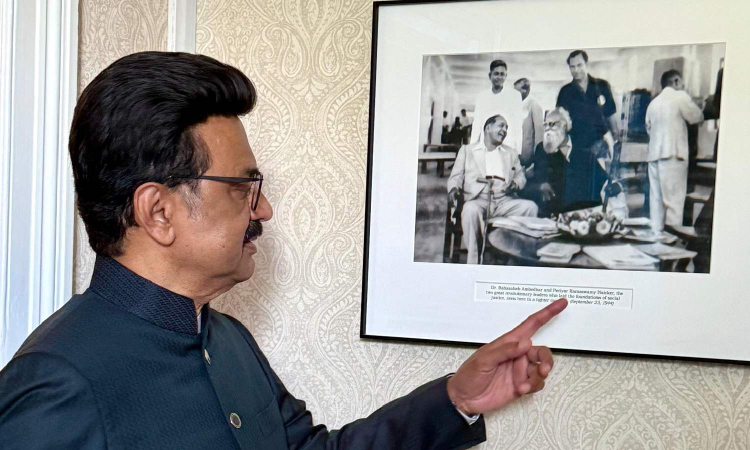 CM Stalin pays homage at Ambedkar House, Marx’s memorial in UK