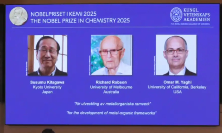 Susumu Kitagawa, Richard Robson, Omar M Yaghi share Nobel Prize in chemistry Susumu Kitagawa, Richard Robson, Omar M Yaghi share Nobel Prize in chemistry
